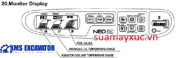 bảng taplo máy xúc sumitomo SH290-3 chính hãng