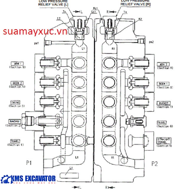 ngăn kéo máy xúc sumitomo SH290-3 chính hãng