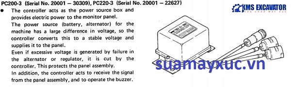 hộp đen máy công trình komasu PC200-3 chính hãng