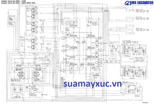 hệ thống thủy lực máy xúc komatsu PC450-5